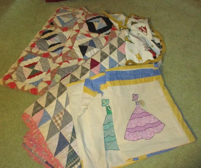 old quilts and quilt top