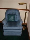 Chair with floor lamp brass vintage adjustable.