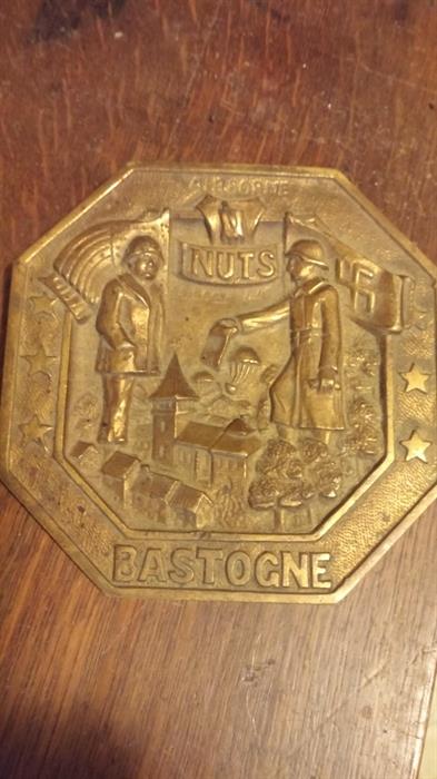 1944 German Surrender souvenir given to 101st Airborne made out of brass from casings.  Military memorabilia 

