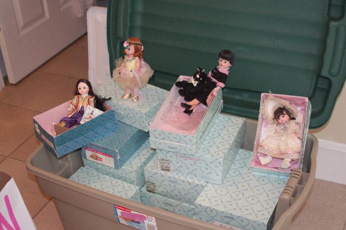 Lots of Madame Alexander dolls in their boxes