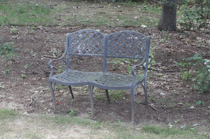 Iron outdoor bench