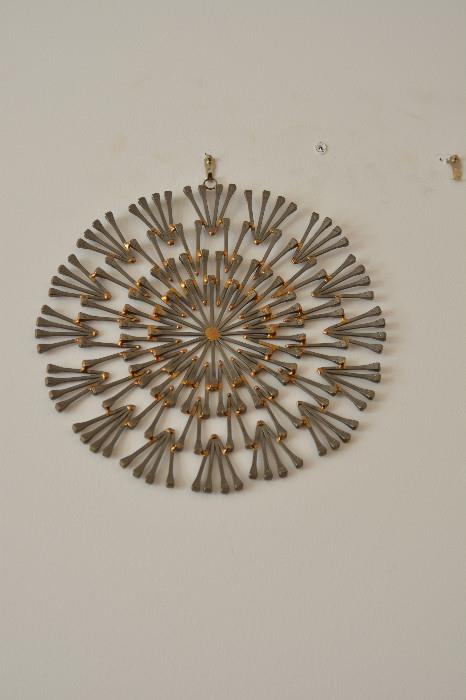 Wall sculpture made of nails