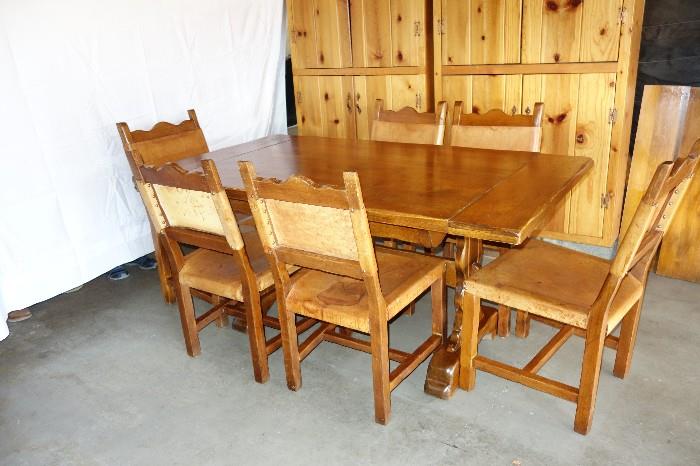 Monterey furniture with leather wrapped chairs