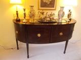 Mahogany Buffet/Server - Great Reproduction Piece - Century Furniture Company - Rounded Front - 4 Doors - Brass Railing in Back!!!!  Classic Look!!!