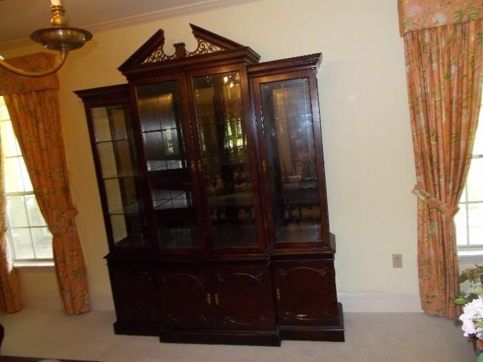 Mahogany China Cabinet/Break Front -  Great Reproduction Piece!!! - Century Furniture Company -  4 Glass Doors on top - 4 Wooden Doors on Bottom - 90" Tall1!! - 62" Wide - Classic Piece!!!!