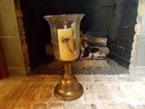 Brass/Glass Candleholder - 22.5" Tall - Nice on the Hearth!!!
