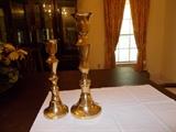 Pair of TALL Brass Matching Candleholders - will be sold as a pair!!