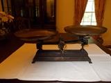 Antique FORGED 5 KILOG Scales with Brass Weighing Plates - Great Piece - we have never sold one of these in 20 years!!!!!!! - NICE!!!