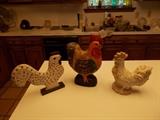 3 "Folk Art" Chickens - Cute - will be sold individually - for the chicken lovers!!!!!
