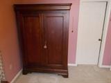 Reproduction Mahogany Armoire - 2 Doors - Lots of Shelves & 1 Clothes Hanging Rack Inside - Approximately 84" tall!!!!!