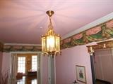 Brass & Glass Light Fixture in Foyer - 3 Lights - Pickup will be AFTER the sale!!!!!