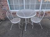 Outdoor Patio Set - 2 Metal Chairs; Metal Table with Glass Top...GREAT addition to ANY patio!!!!!!!!!