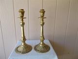 Pair of Brass Candleholders - 19" Tall - Highly Decorated - Sold as a Pair!!!!  REALLY PRETTY!!!!!