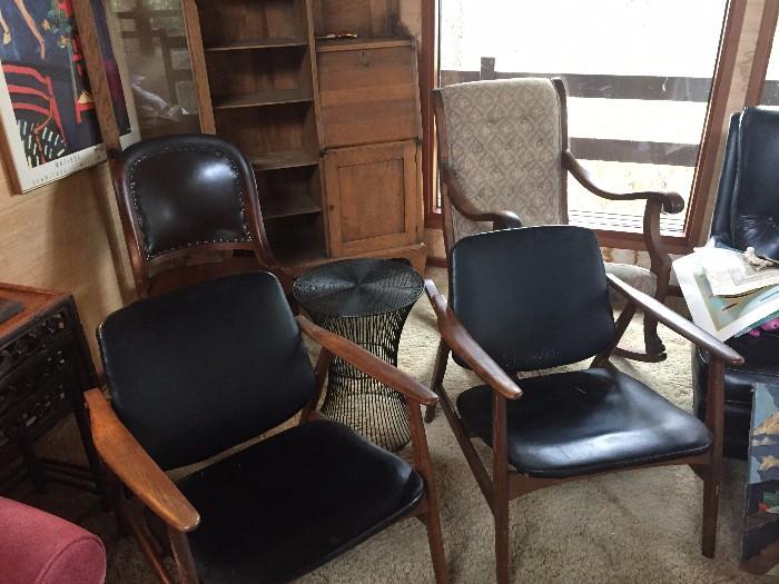 A Pair of Danish Style Lounge Chairs.