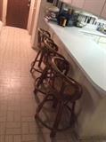 Rattan bar stools 