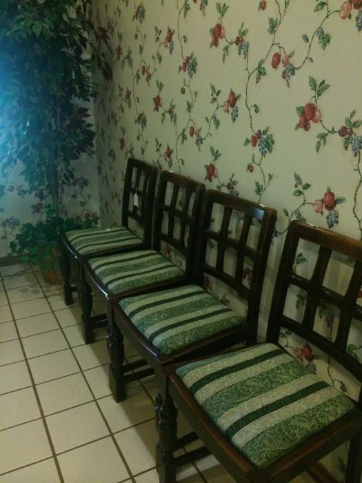 Four matching antique chairs