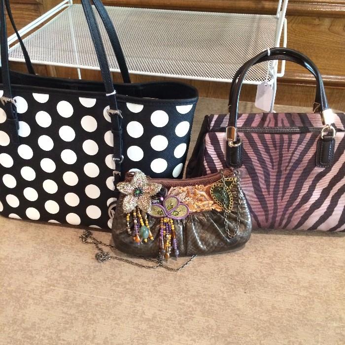 Michael Kors & Coach purses;  Mary Frances beaded bag