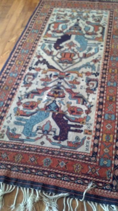 Beautiful hand-woven Turkish rug in Kazak design. (79"L x 35"W)                                                      Appraised at $3,500 in 1989
