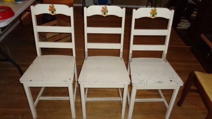 3 Decorative Wooden Chairs