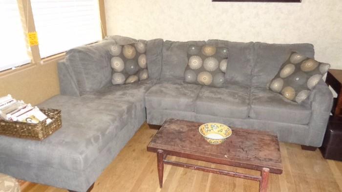 Grey/Blue sectional sofa 