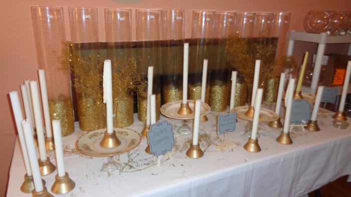 Candles and Glass Vases for Wedding Supplies