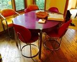 Canadian dinette set, pair mid-century chrome chairs