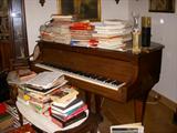 Steinway Piano (sorry about the mess) sheet music & books being sorted also!