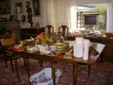 DR table,great condition, covered with merchandise being priced -- has 2/3 leaves