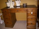 Excellent condition desk w/blk leather top located at Sugarplums Shop, 1015 E 31st St, LaGrange PK, IL 60526