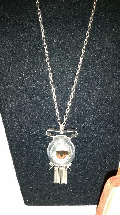 Crazy eyeball necklace that blinks!