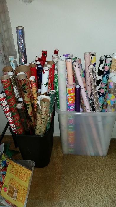 Wrapping paper, mostly from Hallmark.
