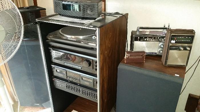 Sony rack stereo system.  Vintage Radio's.  Bose Wave radio/CD.