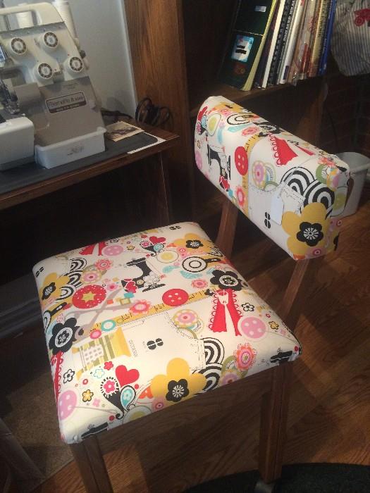 Darling sewing fabric upholstered chair