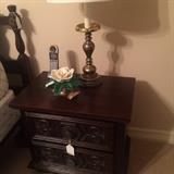 Nightstand; ceramic magnolia