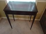 Front of slant top/leather top desk