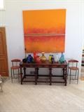 Large selection of glass vases Murano, Galle, hall table,