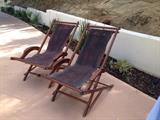 French campaign folding lounge chairs