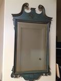French country provincial mirror, antique green