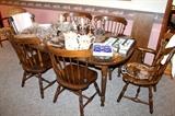 Publick House by Heywood-Wakefield dining table with 3 leaves and 6 chairs