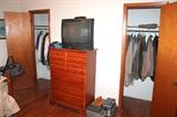 Chest-of-drawers, TV, and men's clothing