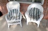 Wicker rocker and chair