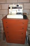 Chest-of-drawers and Singer sewing machine