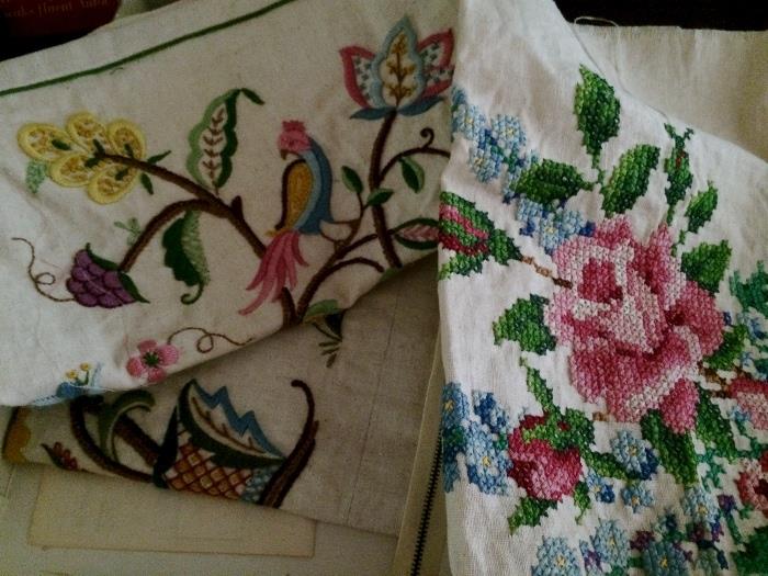 Lots of needlepoint & embroidery 