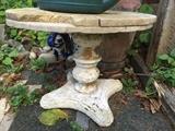 Outdoor concrete pedestal table