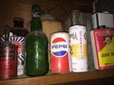 Assorted cans and bottles