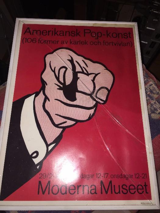 ROY LICHTENSTEIN Amerikansk Pop-Konst 
Serigraph poster for the exhibition held in Stockholm in 1964.