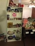 Winter wonderland decor, large vintage trunk and various stuff animals.
