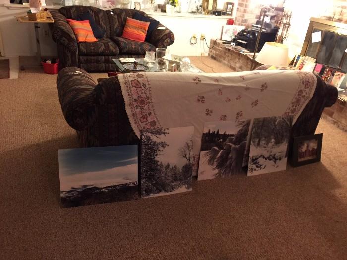 Pictures and prints. Sofa and loveseat. Pillows and throws.