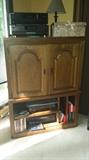 oak media cabinet - $50