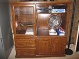 Oak media cabinet - $50